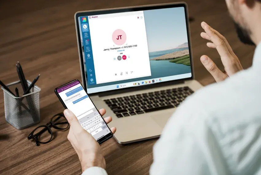 Professional using AI